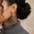 Black Spiral Wire Earrings