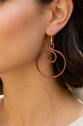 Brown/Bronze Spiral Hoop Earrings