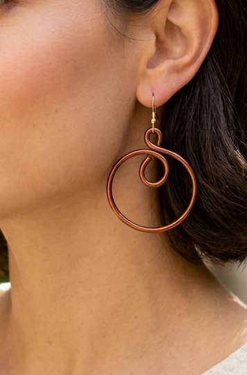 Brown/Bronze Spiral Hoop Earrings