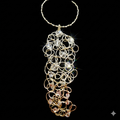 Sculptural Elegance Champagne Gold Glass Beaded Necklace