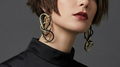 Black & Yellow-Lime Abstract Drop Earrings