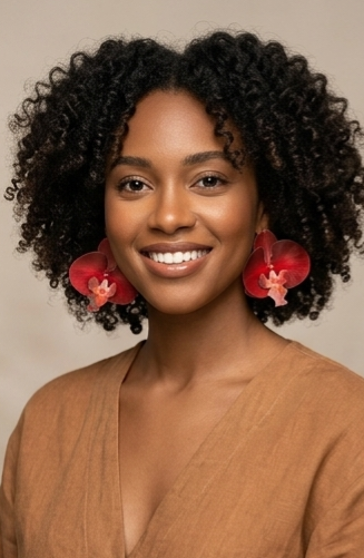 Red Orchid Earrings