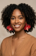 Red Orchid Earrings