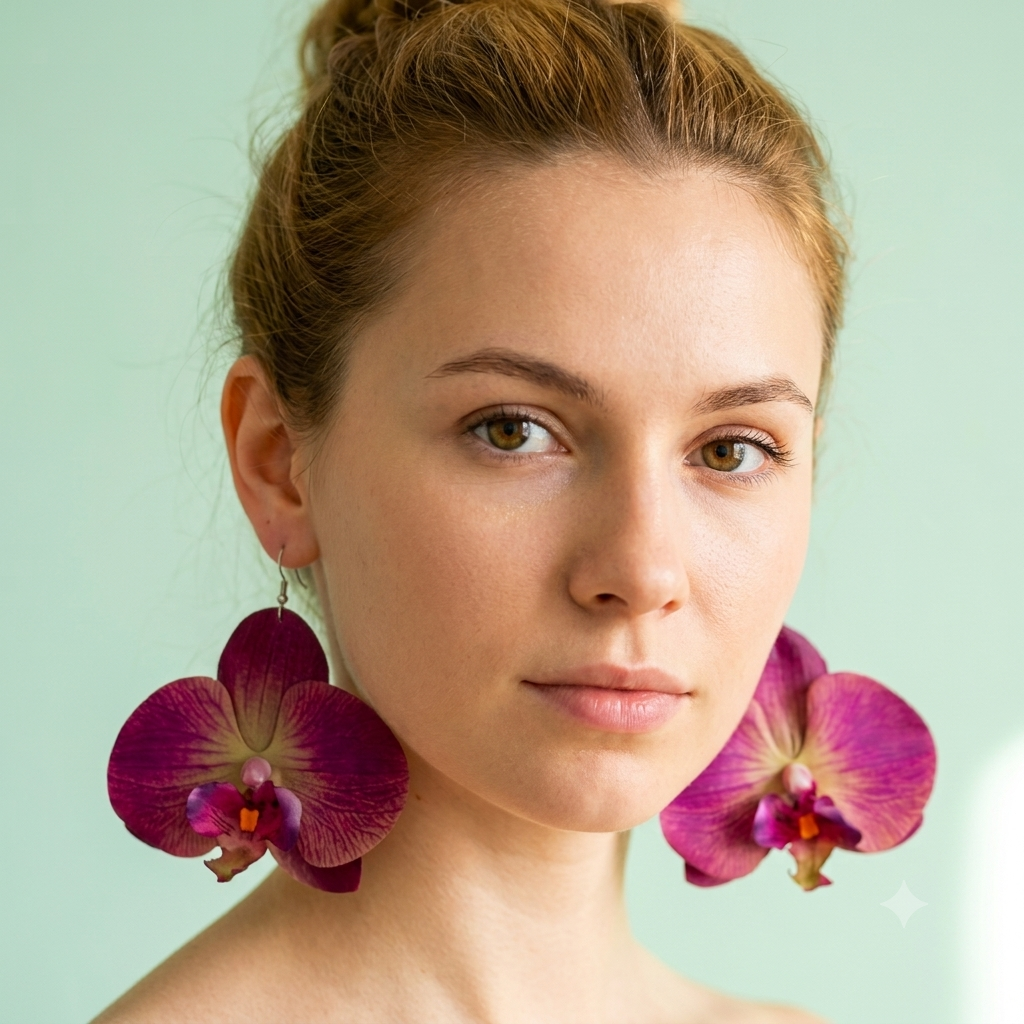 Plum / Violet Orchid Earrings