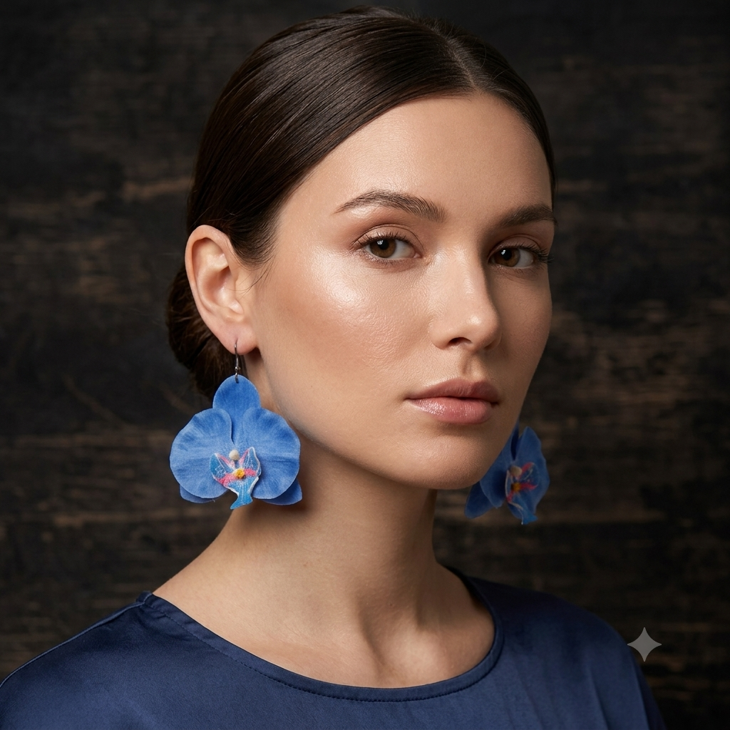 Blue Orchid Earrings