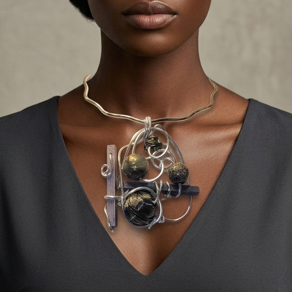 The Orbital Construct Wired Pendant Choker