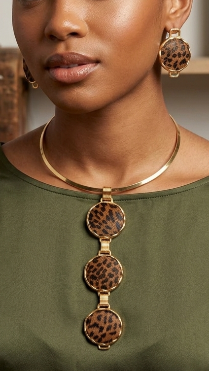 The Eco-Luxe Leopard Upcycled Statement Set