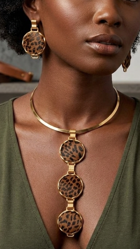 The Eco-Luxe Leopard Upcycled Statement Set
