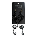Black Perfectly Imperfect Spiral Earrings
