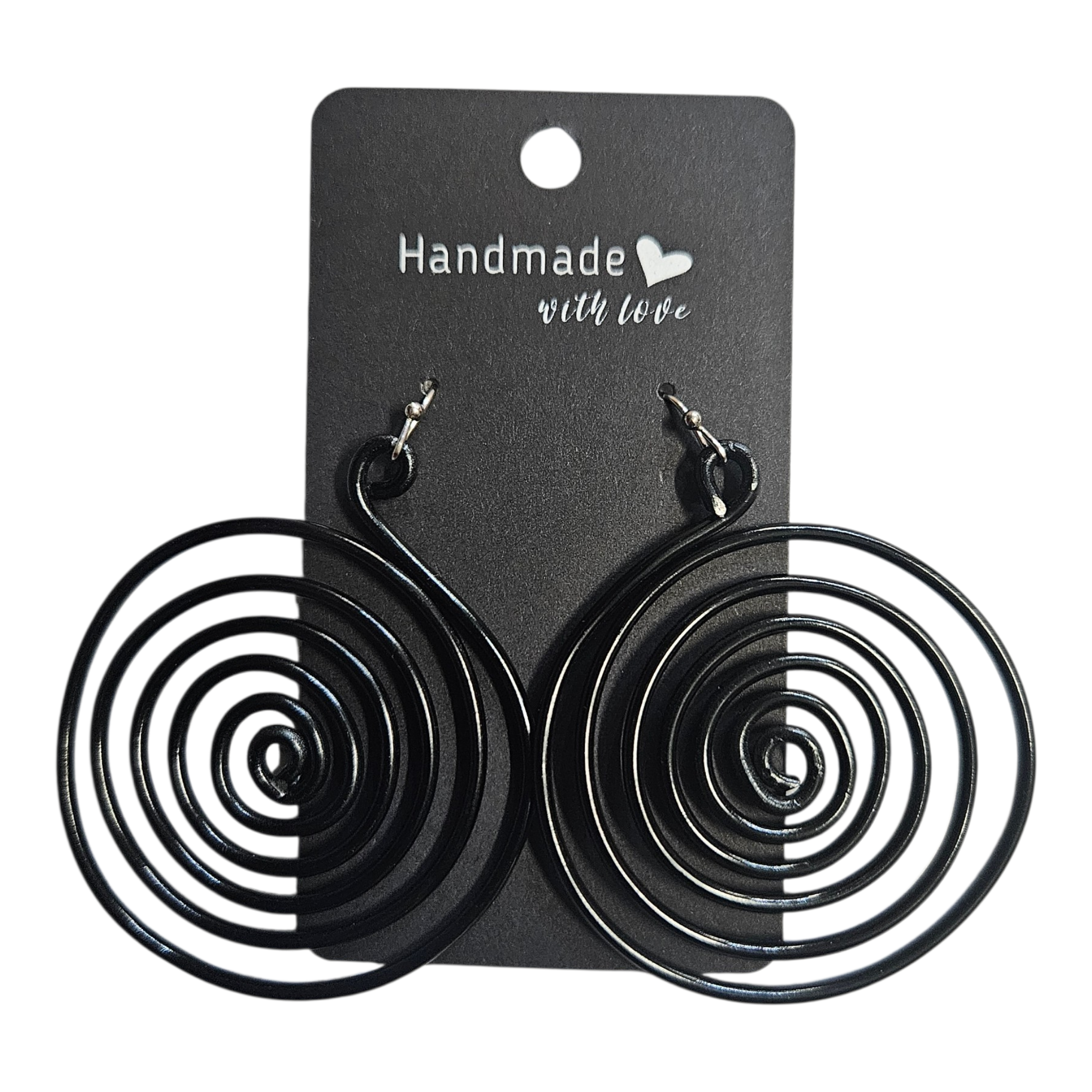 Black Spiral Wire Earrings