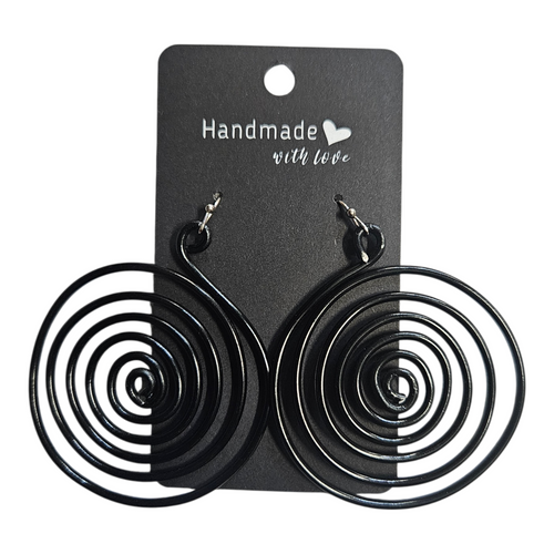 Black Spiral Wire Earrings