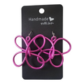 Pink butterfly/flower aluminum wire earrings earrings