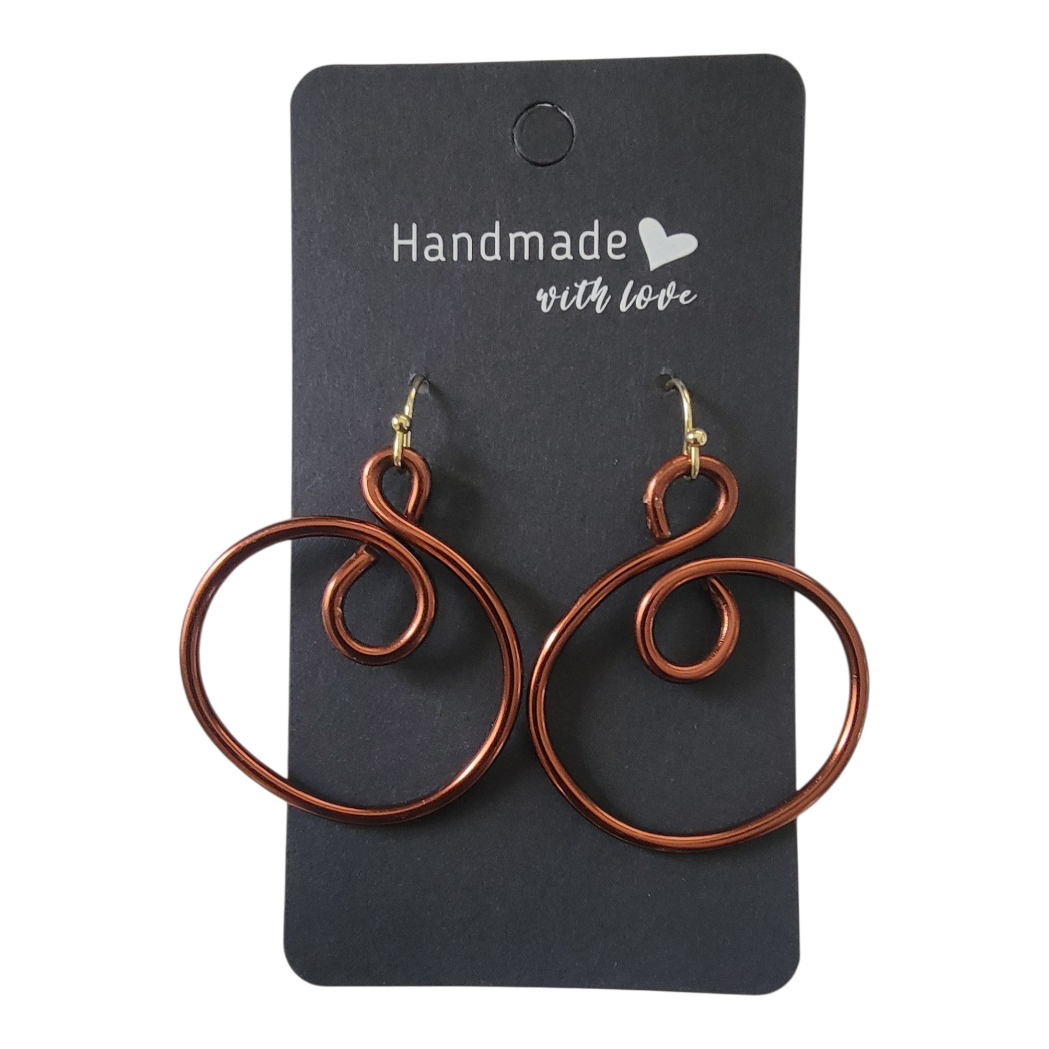 Brown/Bronze Spiral Hoop Earrings