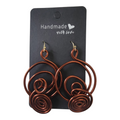 Brown rose-style spiral earrings