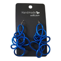 Blue abstract twisted 3D earrings