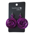 Purple Abstract Swirl Earrings