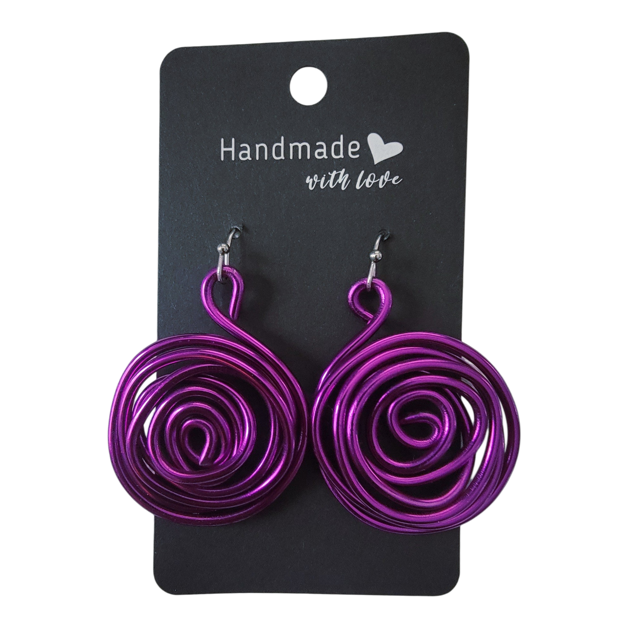 Purple Abstract Swirl Earrings