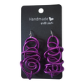 Purple Abstract Wire Earrings
