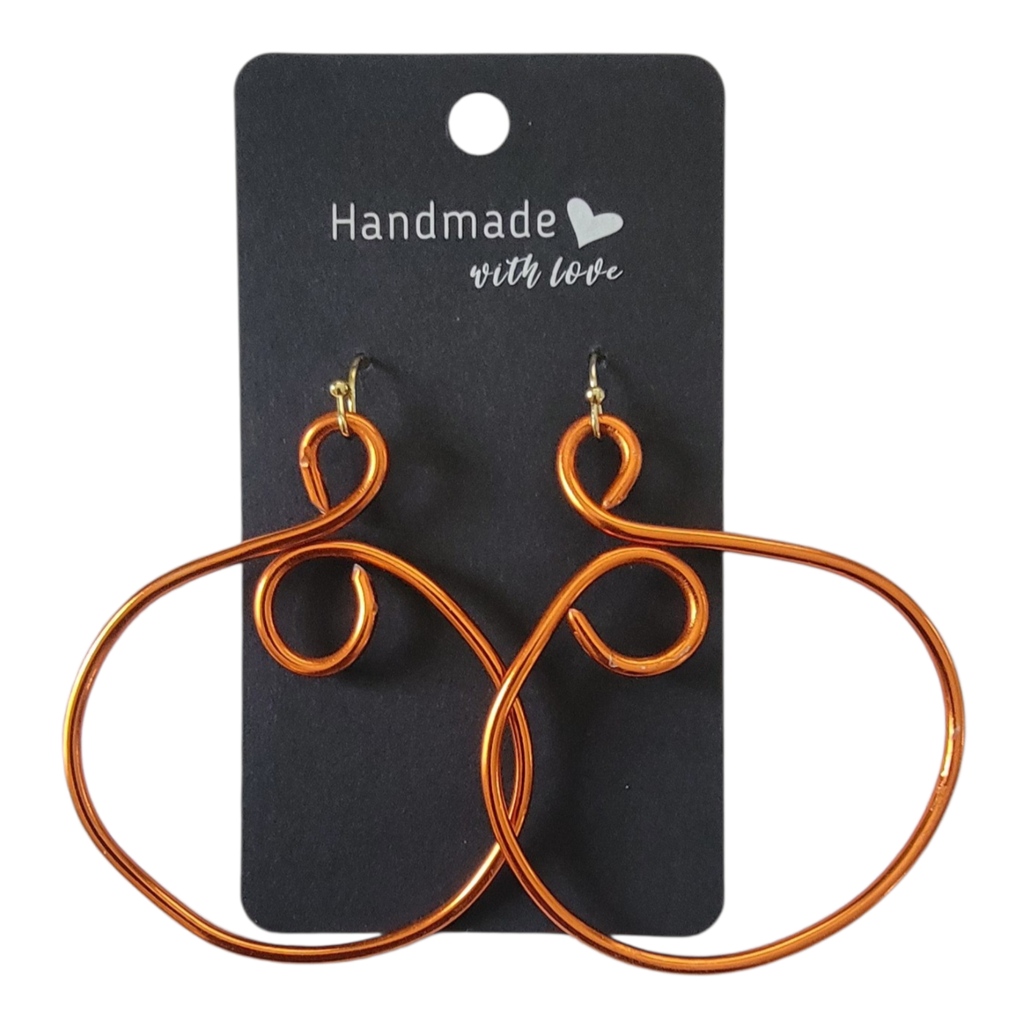 Orange Twisted Wire Earrings