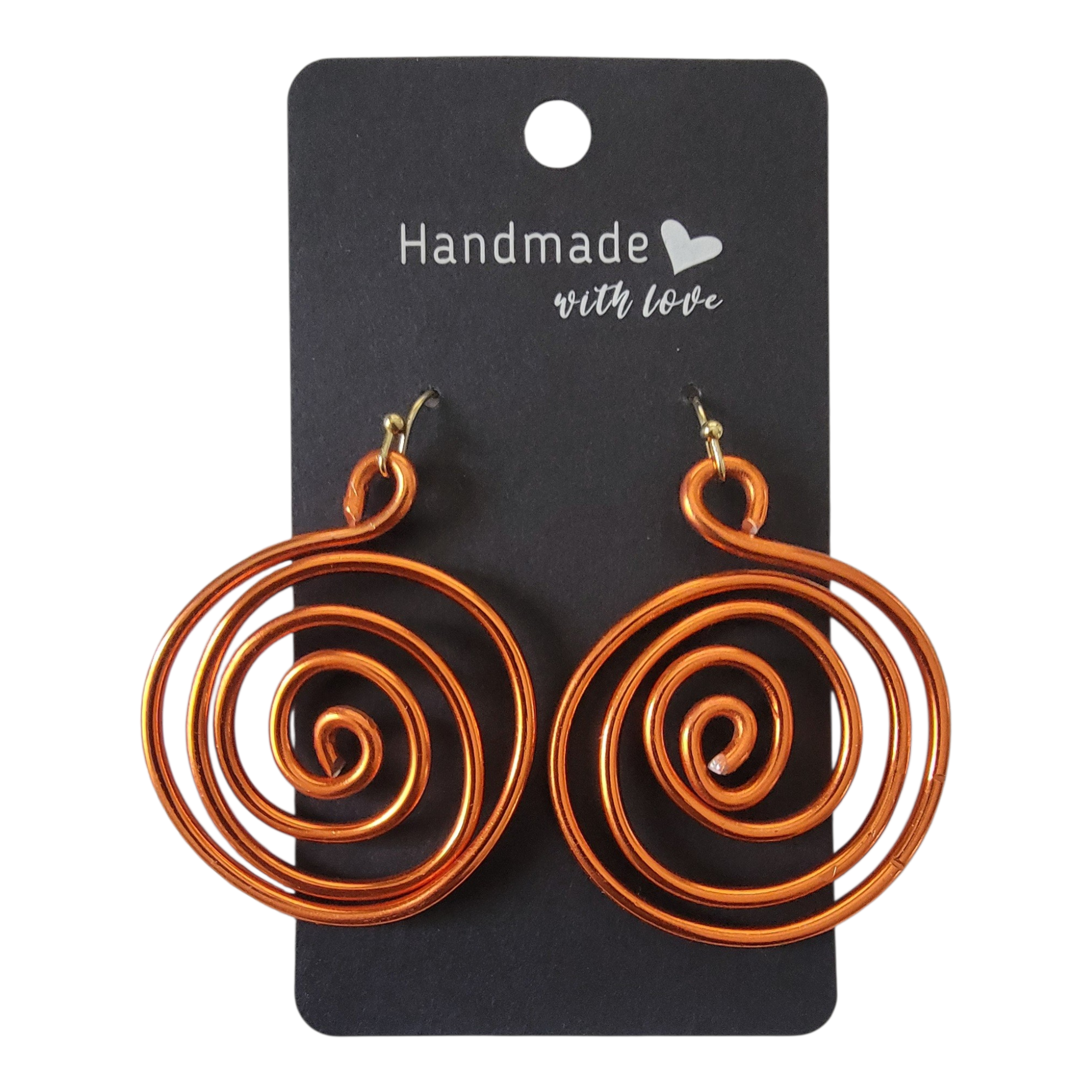 Orange Aluminum Wire Earrings