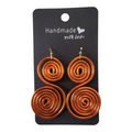 Orange Double Swirl Aluminum WireEarrings
