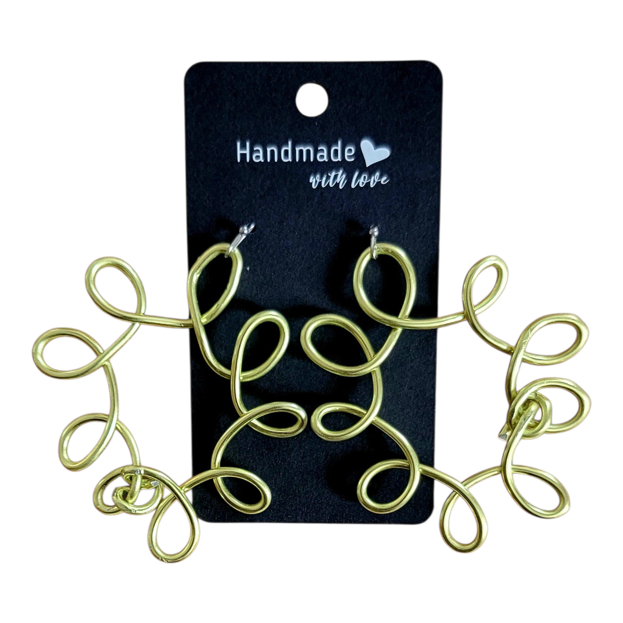 Yellow/Lime aluminum wire loop earrings