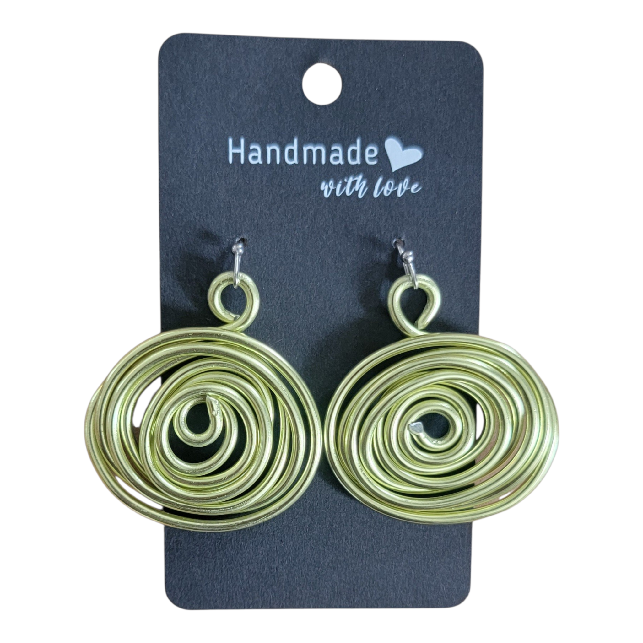 Yellow/Lime Multi Spiral Aluminum Wire Earrings