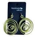 Yellow/Lime Loose Spiral Wire Earrings