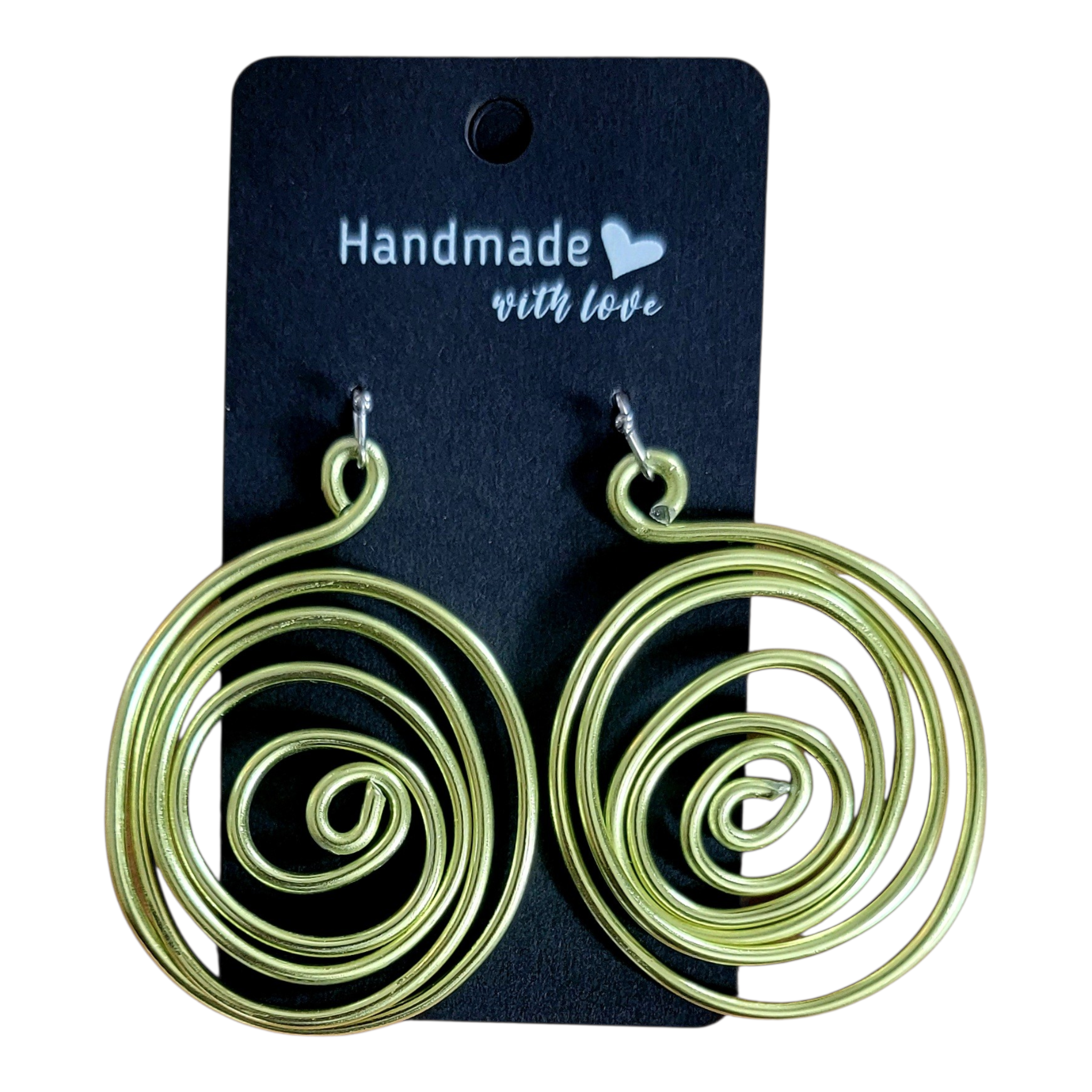 Yellow/Lime Loose Spiral Wire Earrings