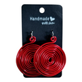 Red Spiral Aluminum Wire Earrimgs