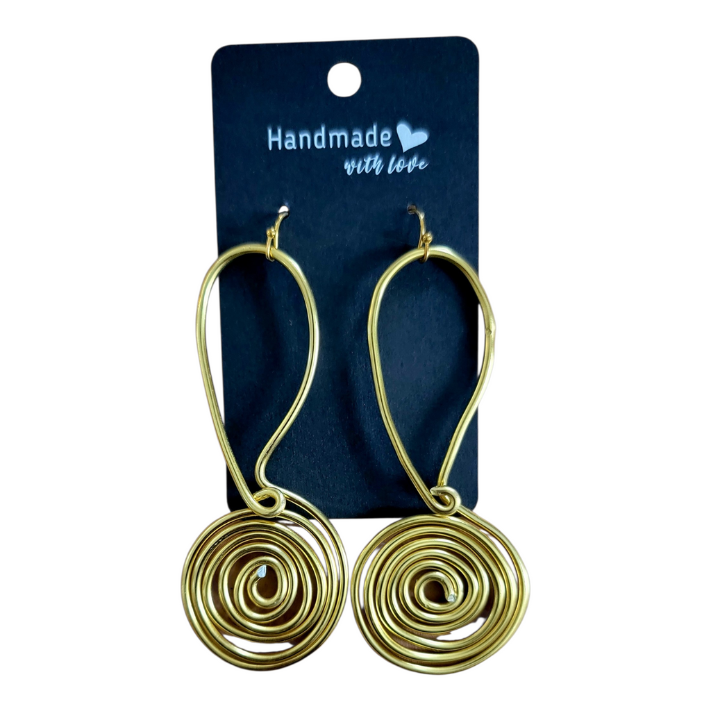 Gold Snail Spiral Aluminum Wire Earrings