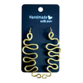 Gold Aluminum Wire Wiggle Earrings