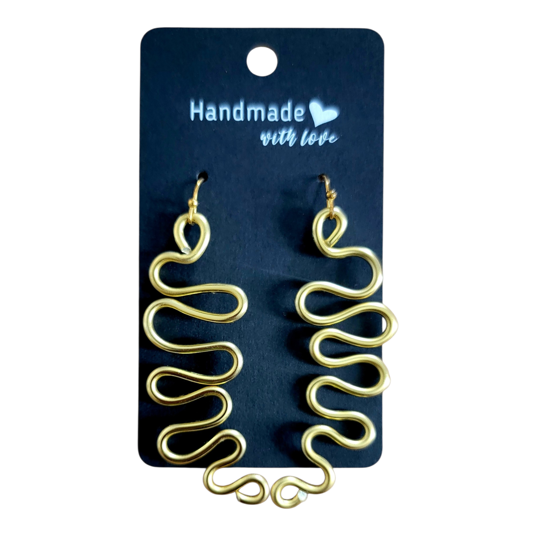 Gold Aluminum Wire Wiggle Earrings