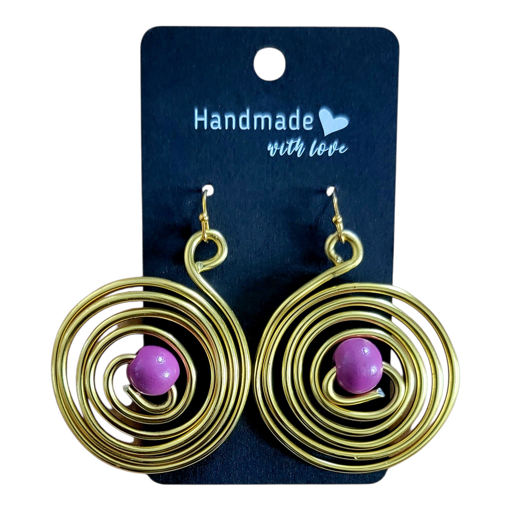 Gold Layered Spiral Aluminum Wire Earrings