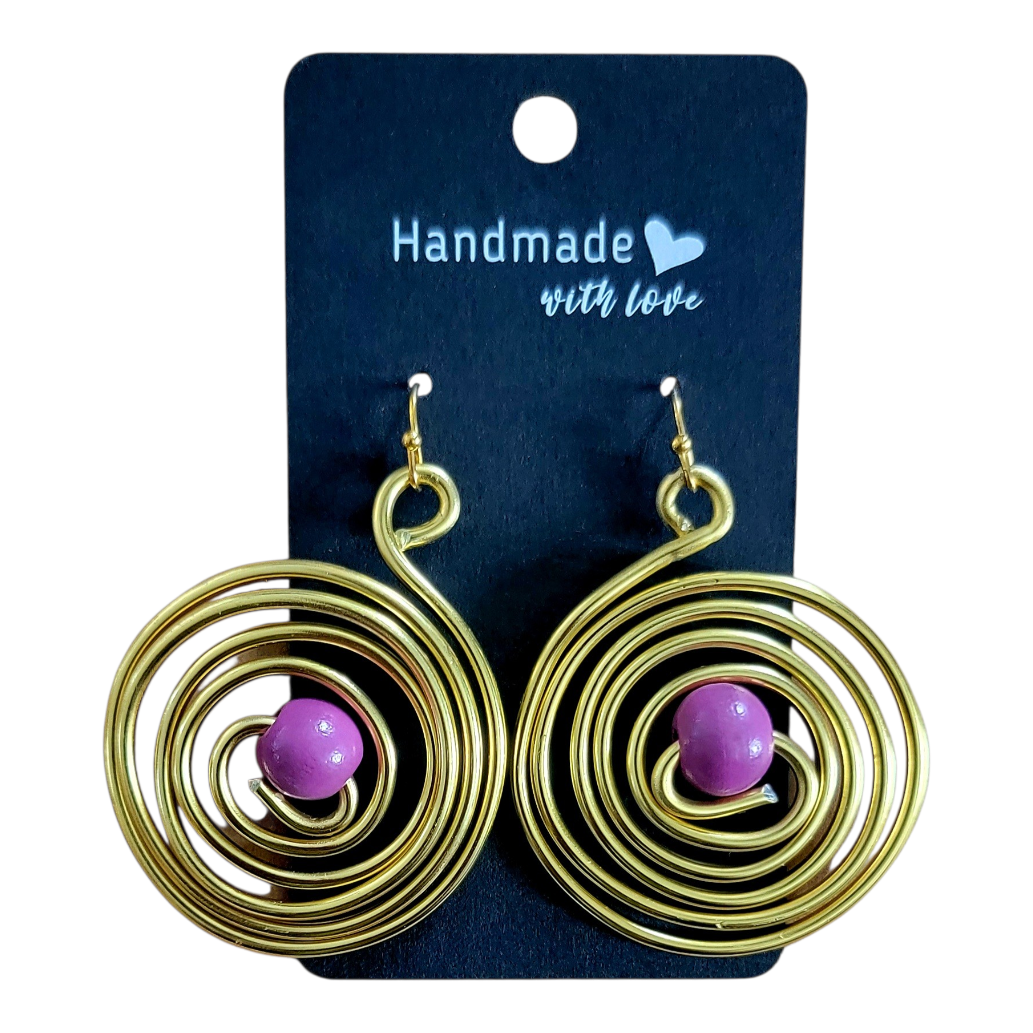 Gold Layered Spiral Aluminum Wire Earrings