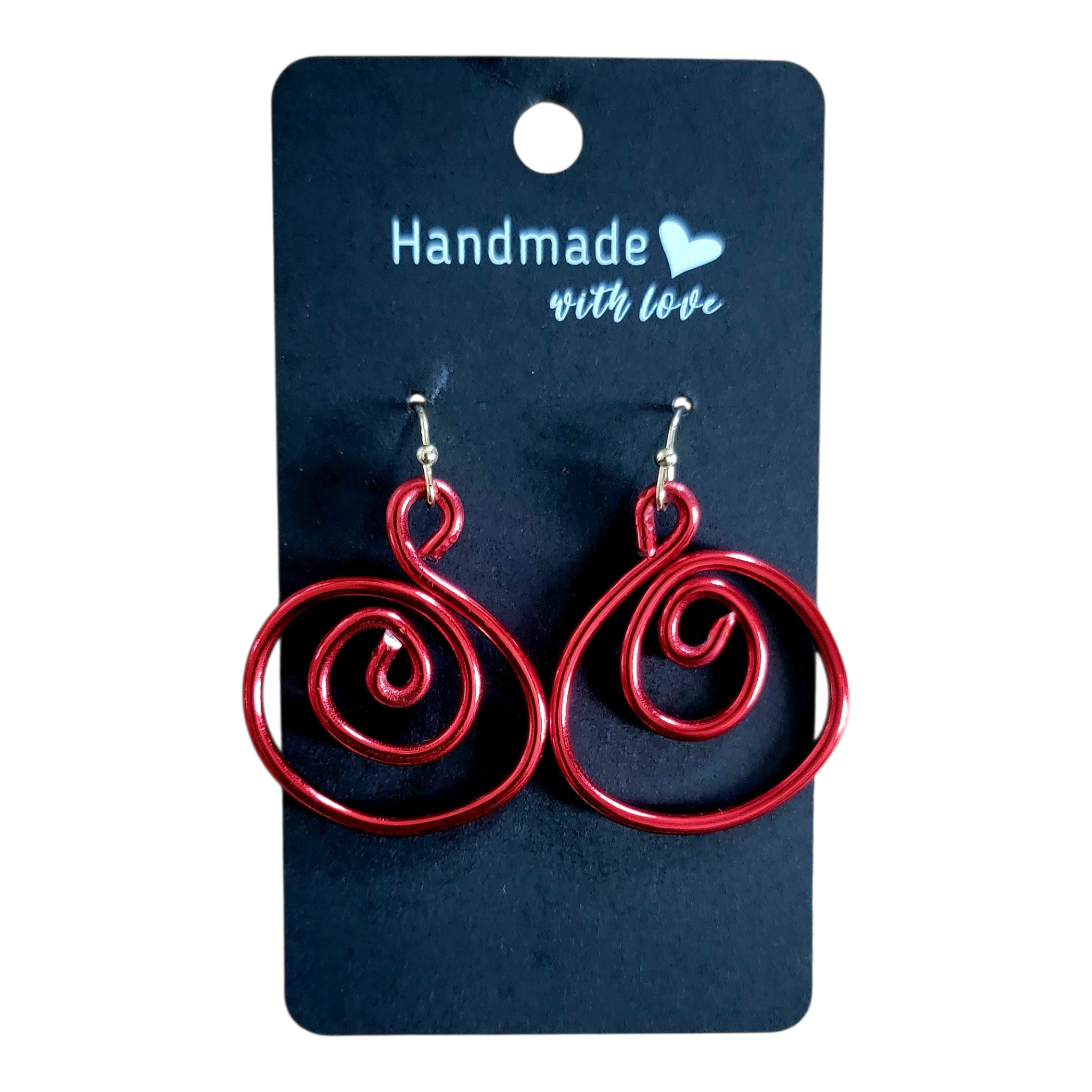 Red whimsical charm wire earrings