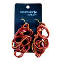 Red & Orange Abstract 3D Aluminum Wire Earrings