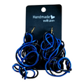 Blue & Black Abstract 3D wire earrings