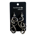 Silver & Black Abstract 3D aluminum wire earrings