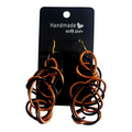 Red & Black Abstract 3D Wire Earrings