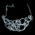 Silver Abstract Twisted Aluminum Wire Choker Necklace