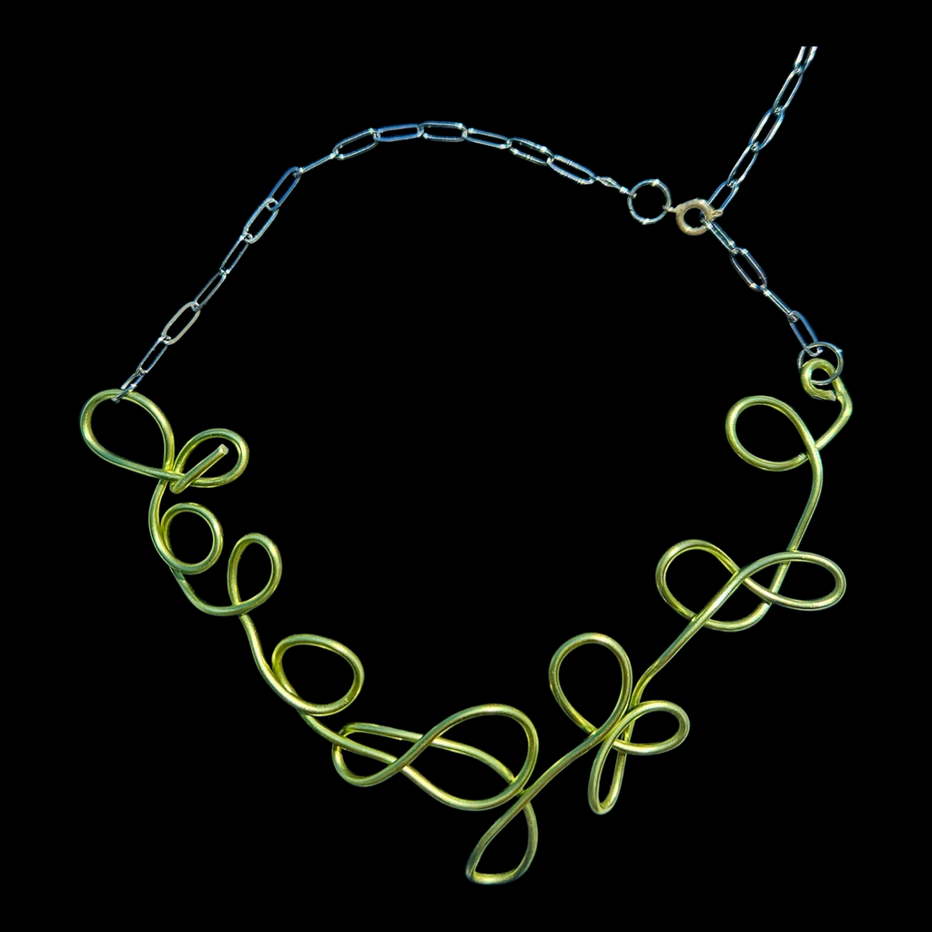 Yellow-lime Aluminum Wire Sculpted Choker