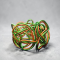 Green & Orange Abstract Twisted Aluminum Wire Bracelet