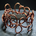 Brown/Bronze Abstract Sculpted Aluminum Wire Bracelet