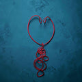 Red Aluminum Wire Pendant Choker Necklace