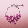 Pink (Fuchsia) Abstract Aluminum Wire Choker Necklace