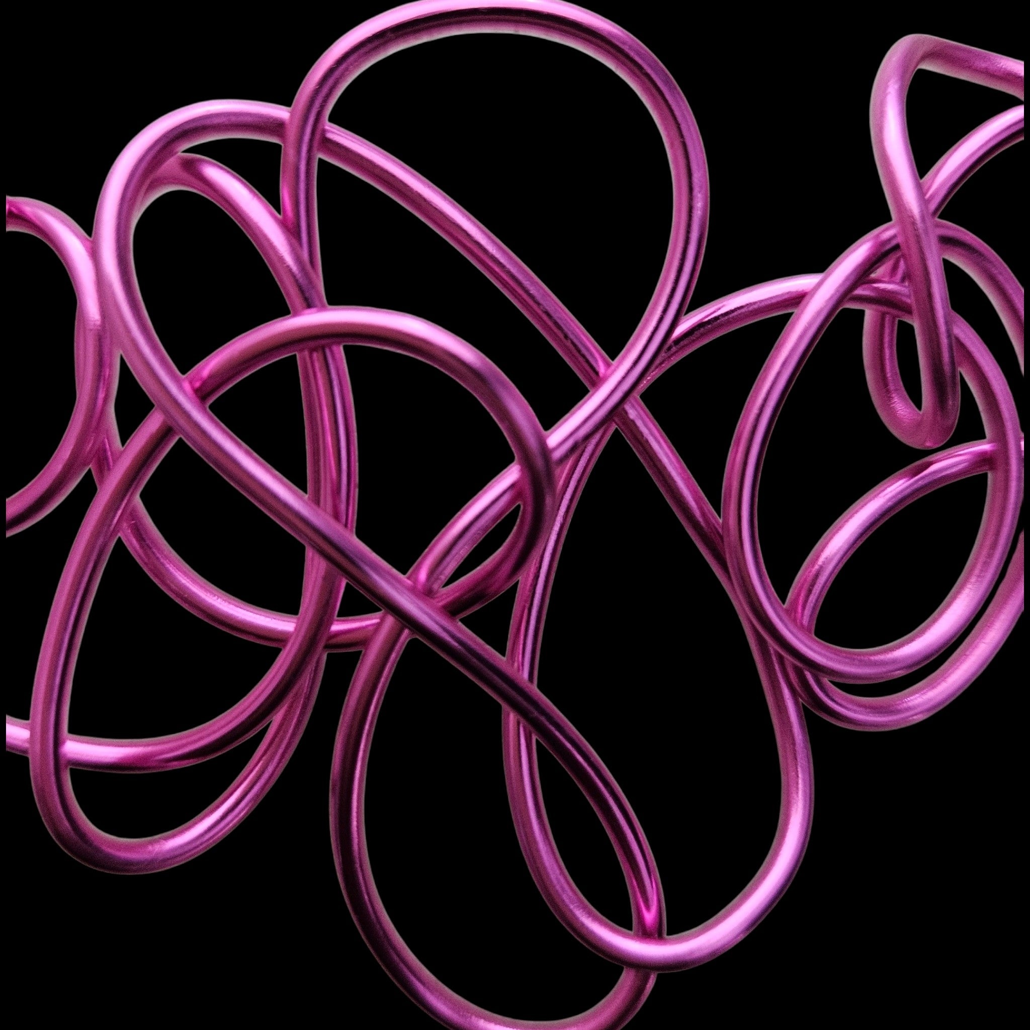 Pink (Fuchsia) Abstract Aluminum Wire Choker Necklace
