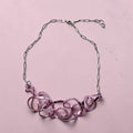 Pink (Soft Metallic) Flattened Ribbon-like Aluminum Wire Choker Necklace