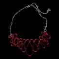 Red Aluminum Wire Loop Choker Necklace