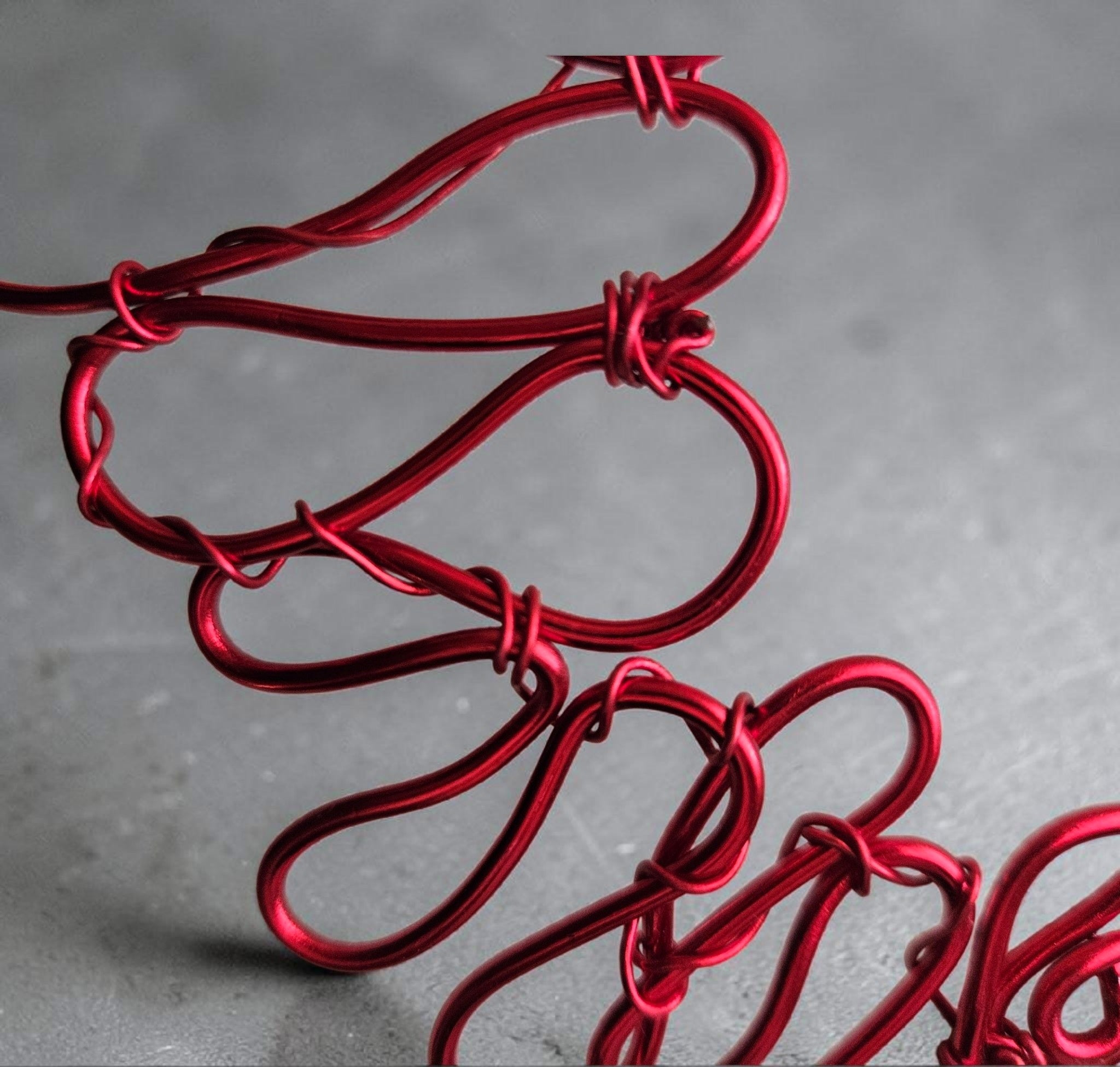 Red Aluminum Wire Loop Choker Necklace